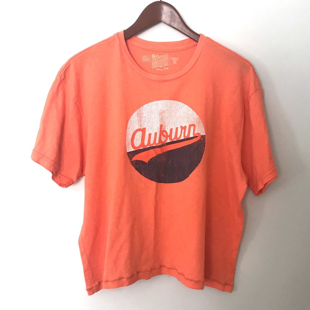 Orange Auburn University Cropped Tee